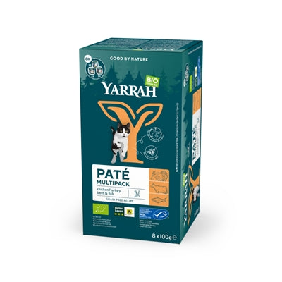 Yarrah Organic Multipack Pate Zalm / Rund / Kalkoen / Kip Graanvrij